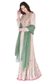 Beige long anarkali set - Kavvach 