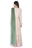 Beige long anarkali set - Kavvach 