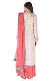 Peach embroidered sharara set - Kavvach 