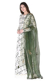 Ivory and green anarkali set - Kavvach 