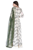 Ivory and green anarkali set - Kavvach 