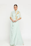 Mint Green Drape Dress - Kavvach 