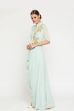 Mint Green Drape Dress - Kavvach 