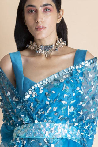 Blue Embroidered Belt - Kavvach 