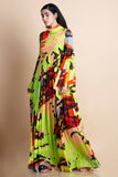 Printed And Embroidered Dress In Cotton Silk - Kavvach 