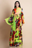 Printed And Embroidered Dress In Cotton Silk - Kavvach 