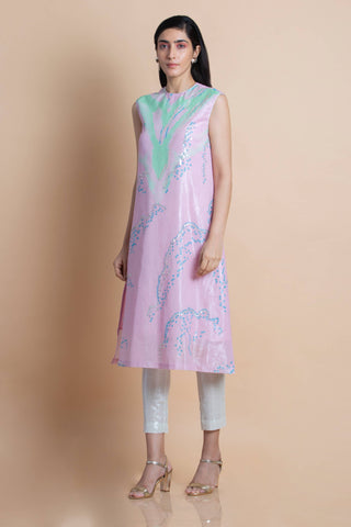 Gelato Printed & Embroidered Kurta - Kavvach 