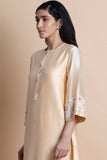 Peach Embroidered Tunic In Chanderi - Kavvach 