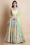 Printed and embroidered lehenga set - Kavvach 