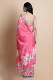 Pink Printed & Embroidered Saree - Kavvach 