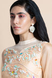Peach Embroidered Kurta Set - Kavvach 