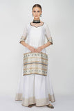 White Chanderi Sharara Set - Kavvach 