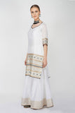 White Chanderi Sharara Set - Kavvach 