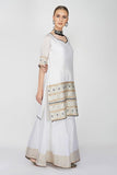 White Chanderi Sharara Set - Kavvach 