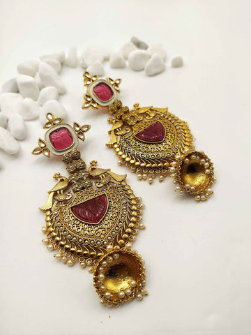 Red Bird Earrings by Yuvaan Jewels - Kavvach 