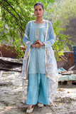 Sky Blue Banarsi Booti Embroidered Suit - Kavvach 