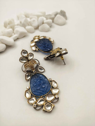 Blue Drop Earrings For Women by Yuvaan Jewels - Kavvach 