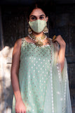 Light Green Leather Work Suit & Sharara Set - Kavvach 