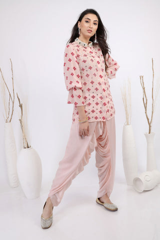 Ikka Print Embellished Shirt - Kavvach 