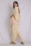 Ikka Printed Kurta with Dhoti and Drape Dupatta