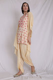 Ikka Printed Kurta with Dhoti and Drape Dupatta