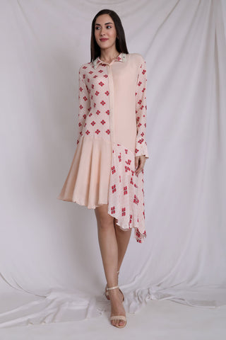 Ikka Print Color Block Shirt