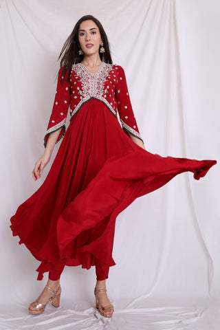 Embellished Jacket with Dhoti Pants - Kavvach 