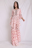 Embellished Sharara with asymetric top and dupatta - Kavvach 