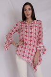 Linear Printed Ruffle Shirt