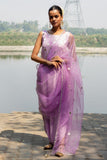 Pastel Lilac Saree Drape Gown - Kavvach 