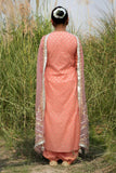Peach Banarsi Booti Embroidered Suit - Kavvach 
